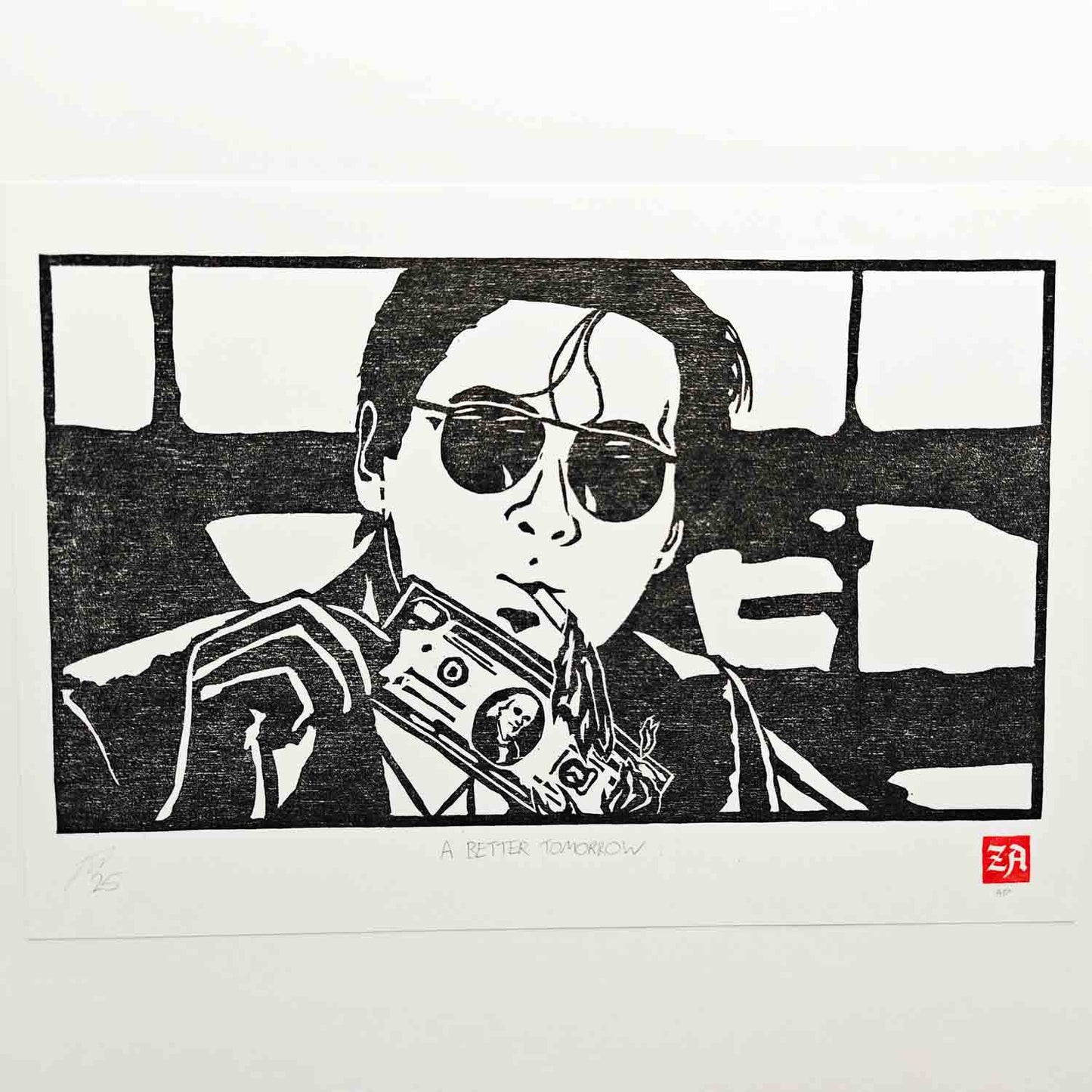 A Better Tomorrow - woodcut print
