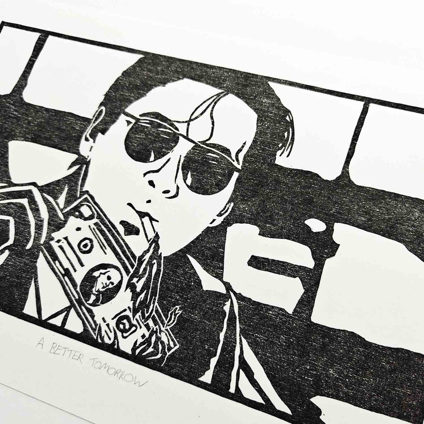 A Better Tomorrow - woodcut print
