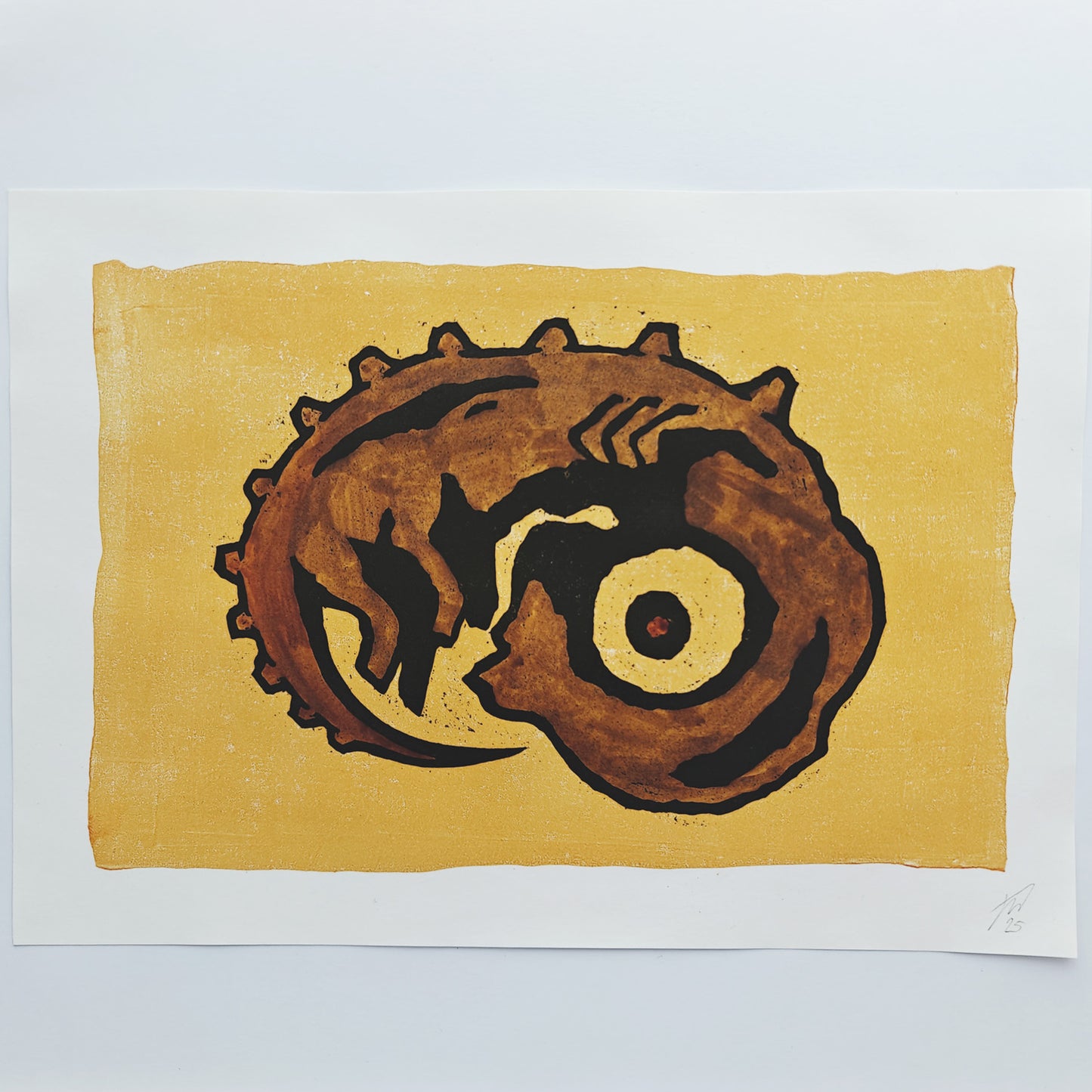 Adam - woodcut print