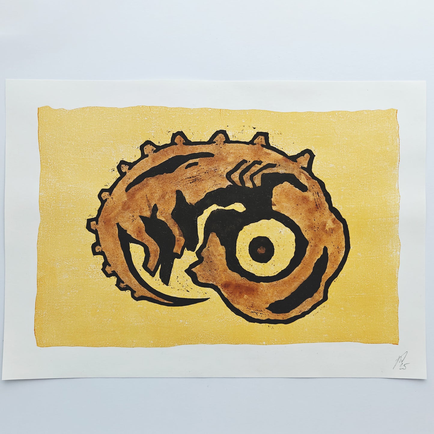 Adam - woodcut print