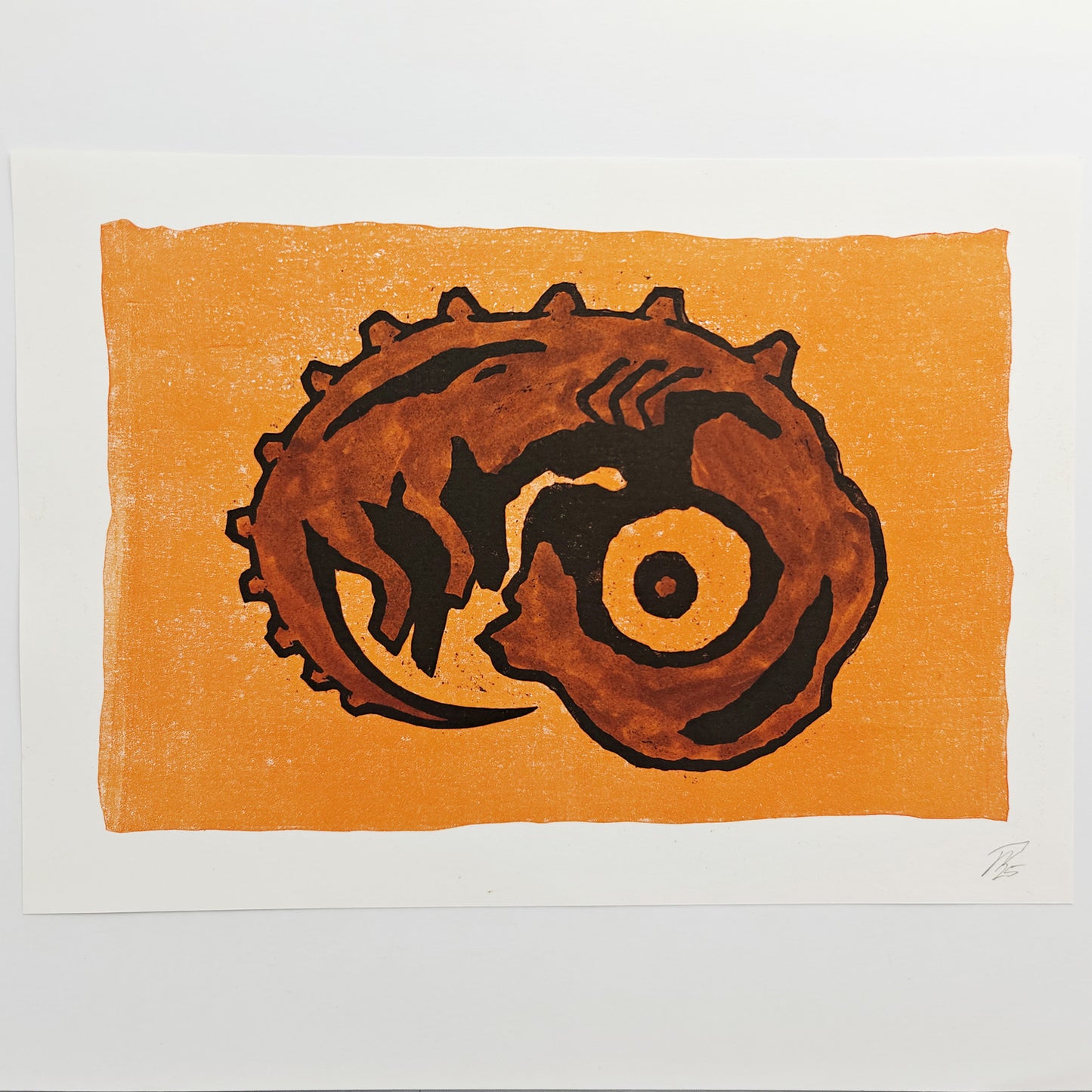 Adam - woodcut print