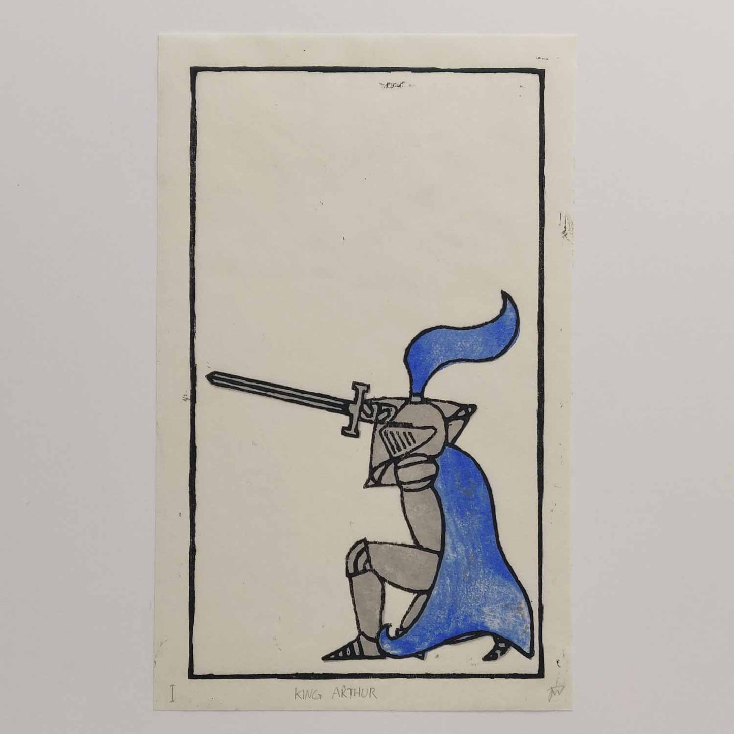 King Arthur & Sir Mordred diptych - woodcut prints