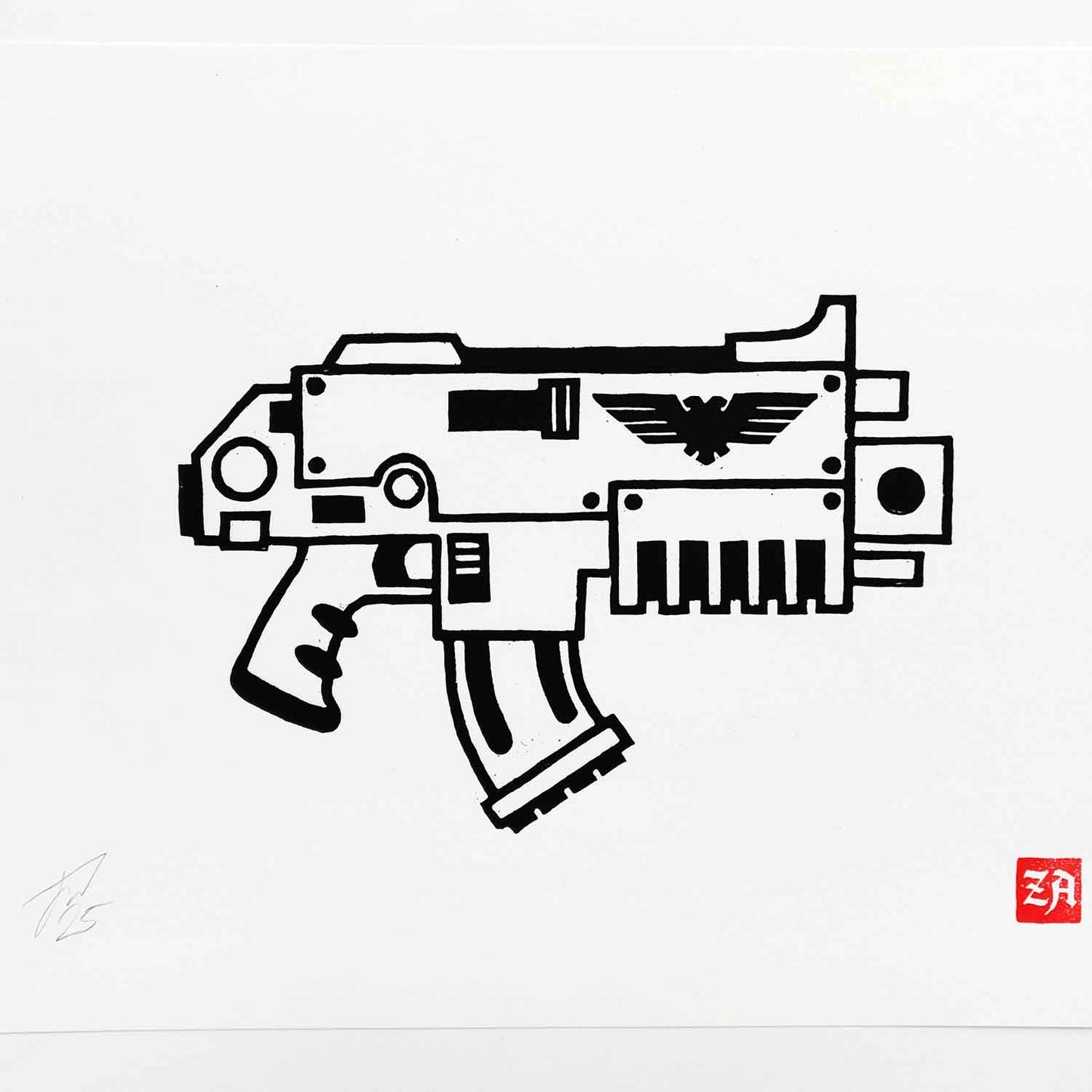 Bolter - woodcut print
