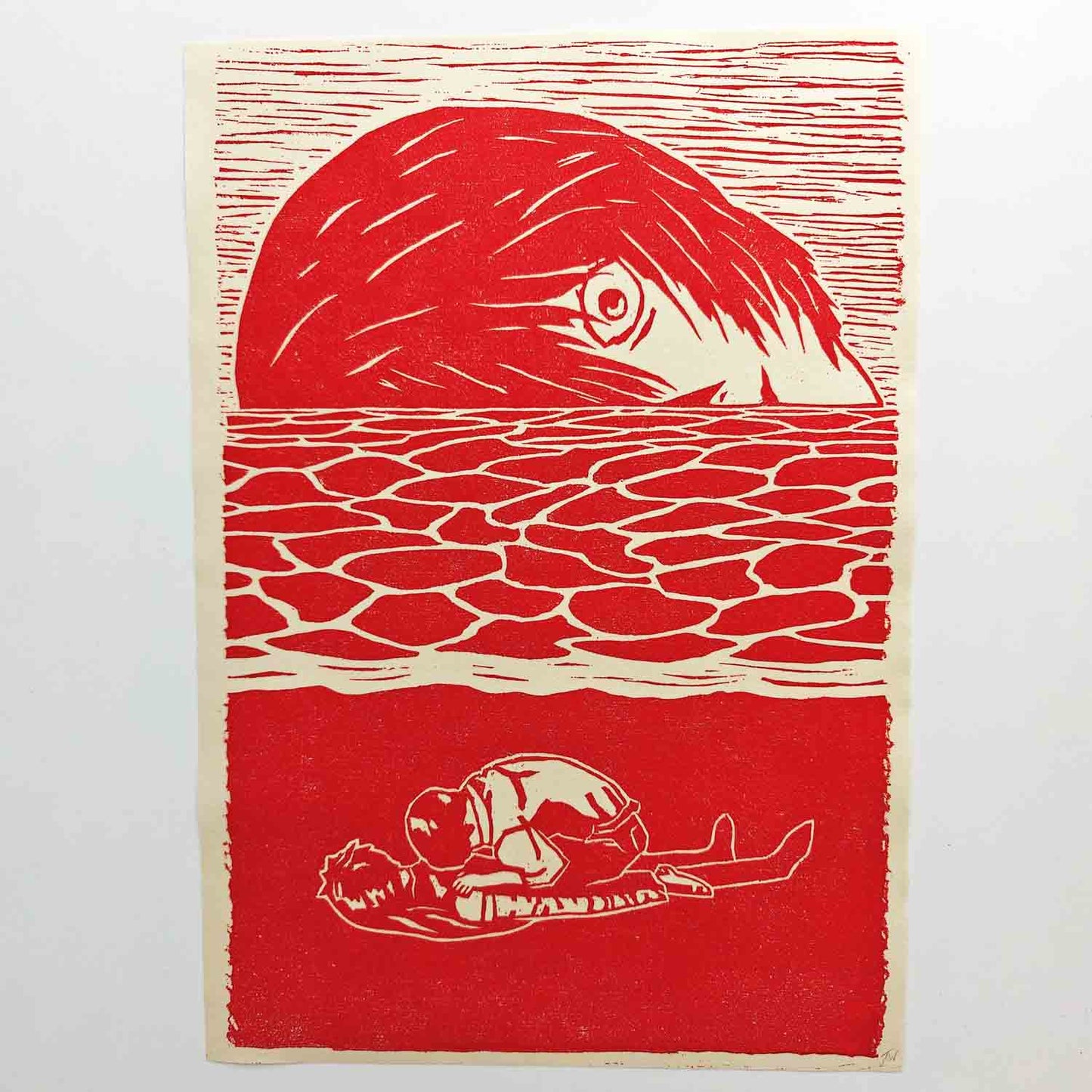 The End of Evangelion - woodcut print