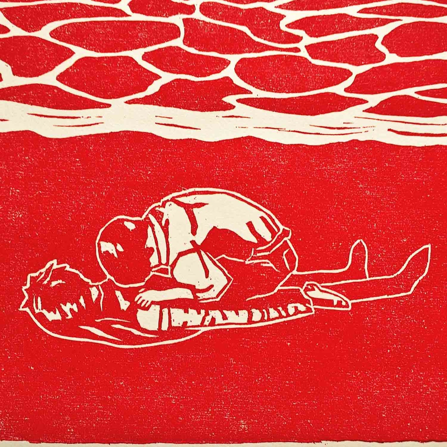 The End of Evangelion - woodcut print