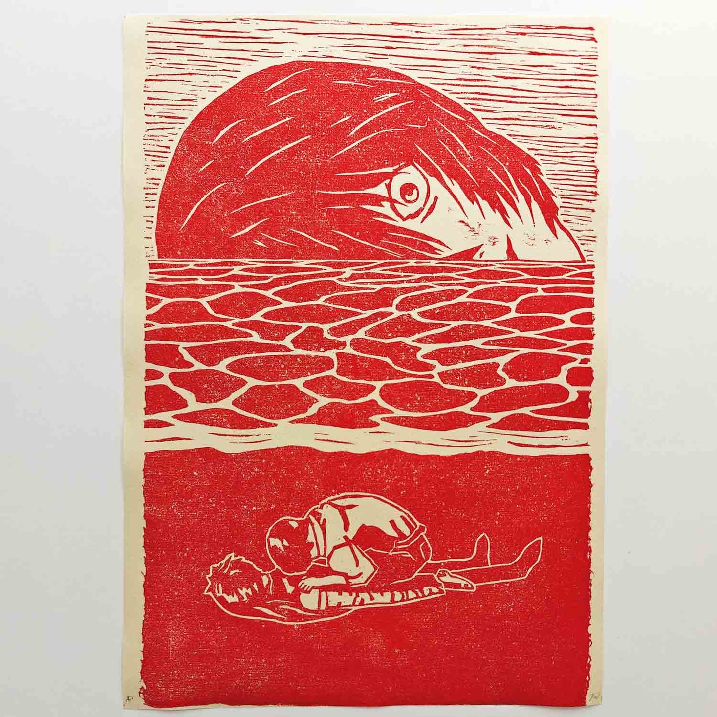 The End of Evangelion - woodcut print