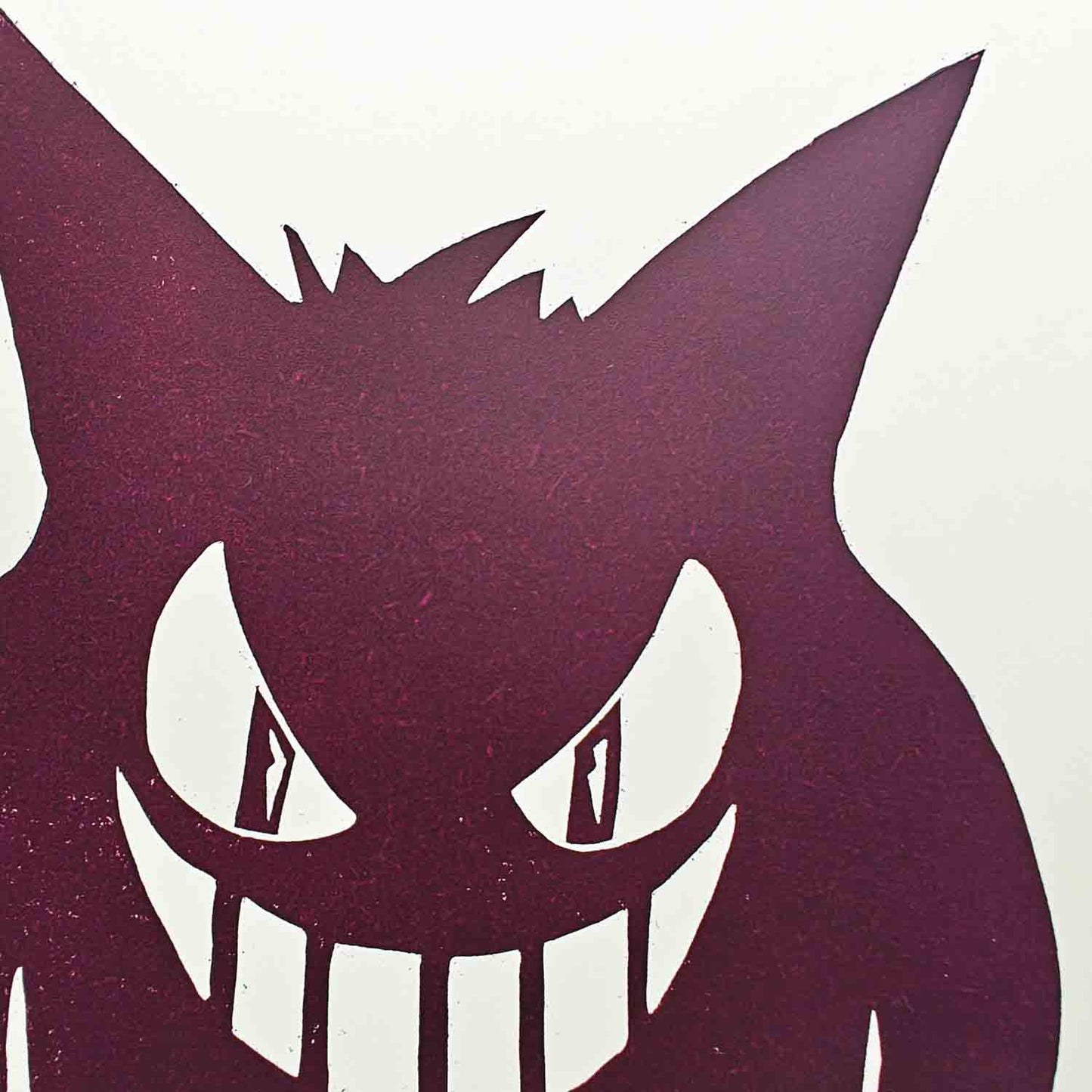 Gengar - woodcut print
