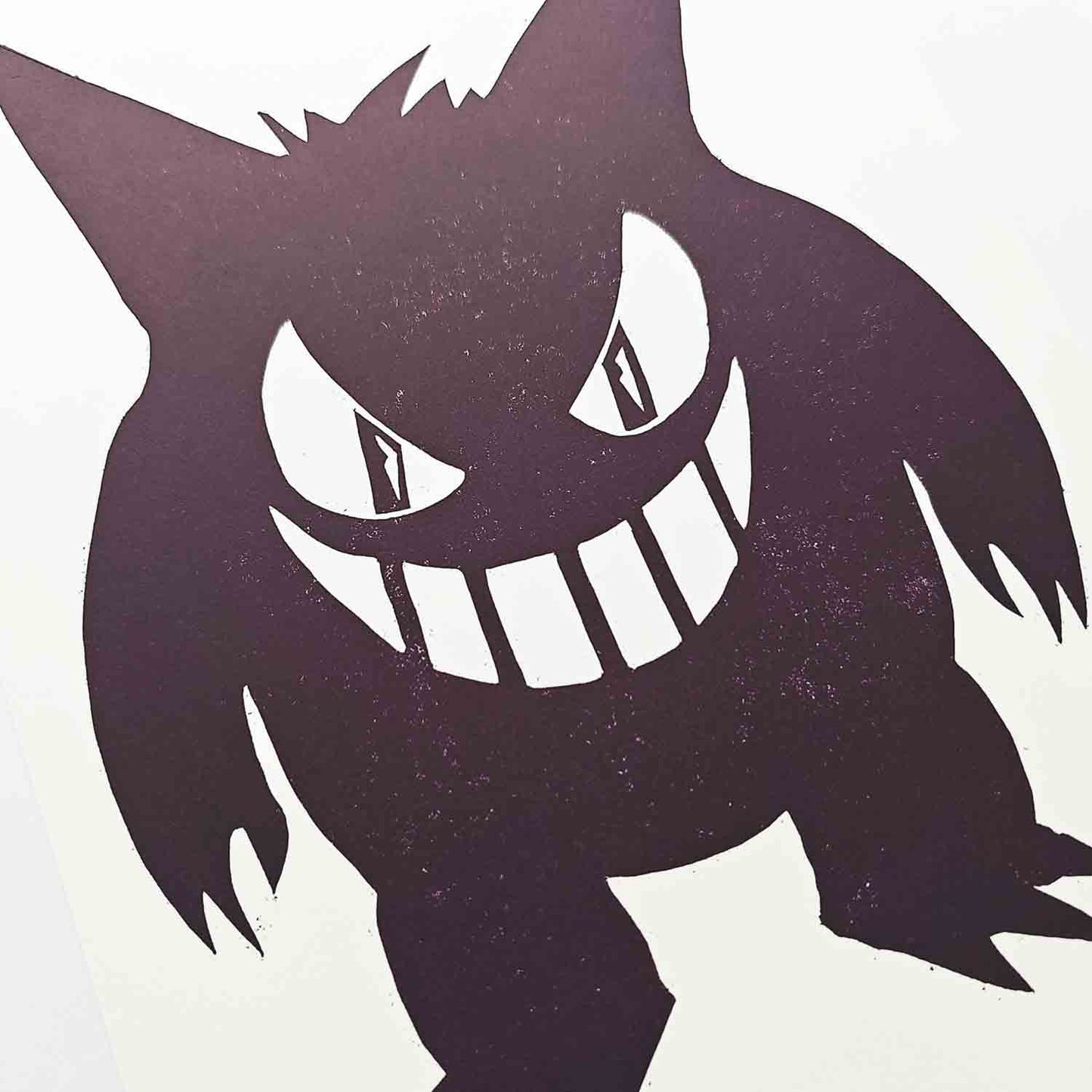 Gengar - woodcut print