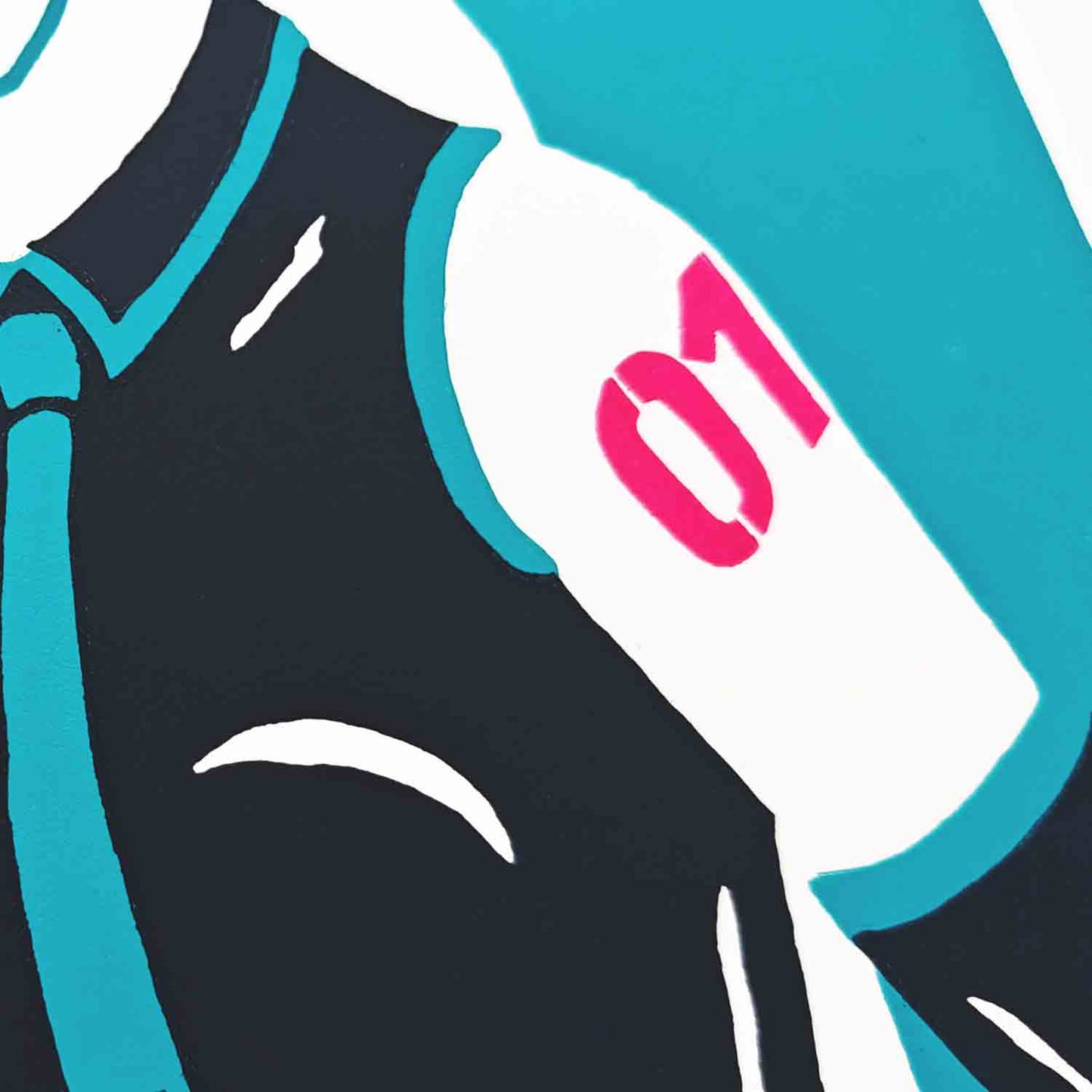 Hatsune Miku - woodcut print