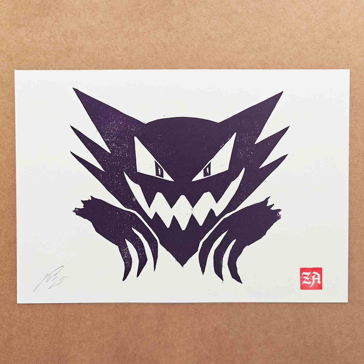 Haunter - woodcut print