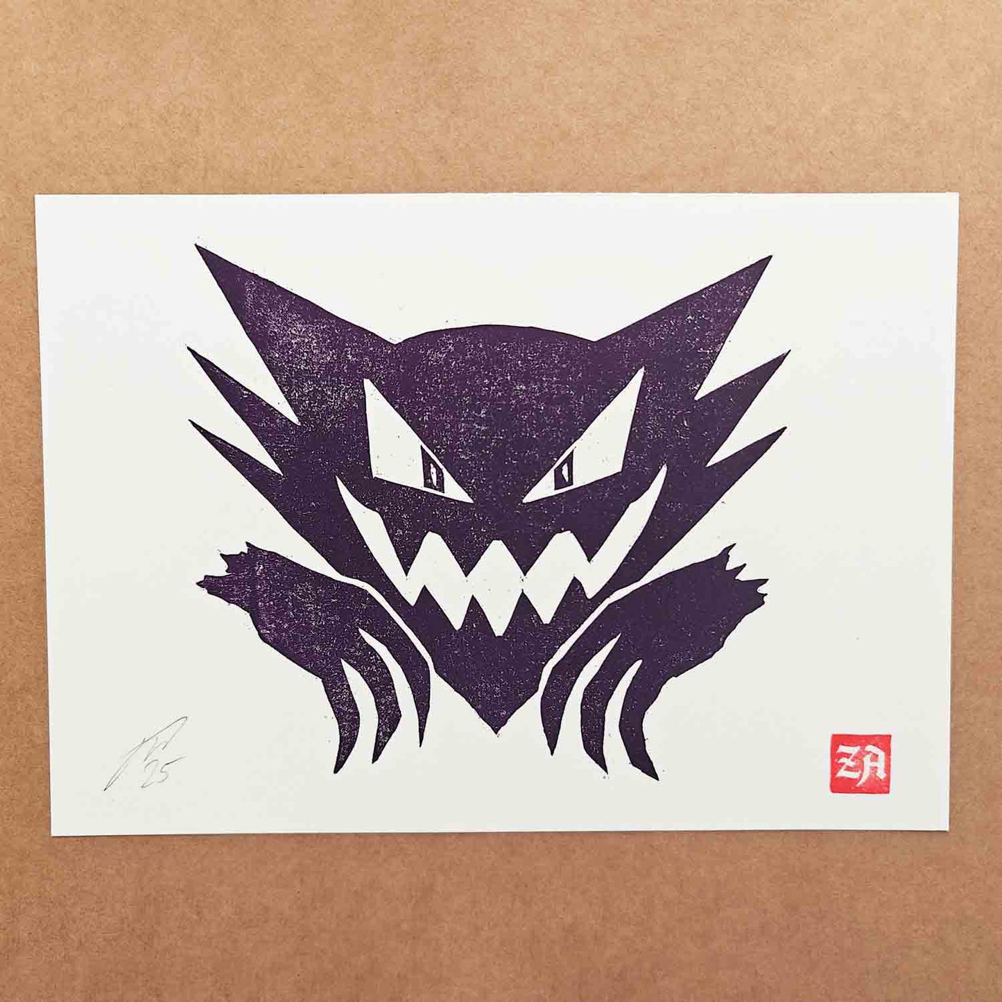 Haunter - woodcut print