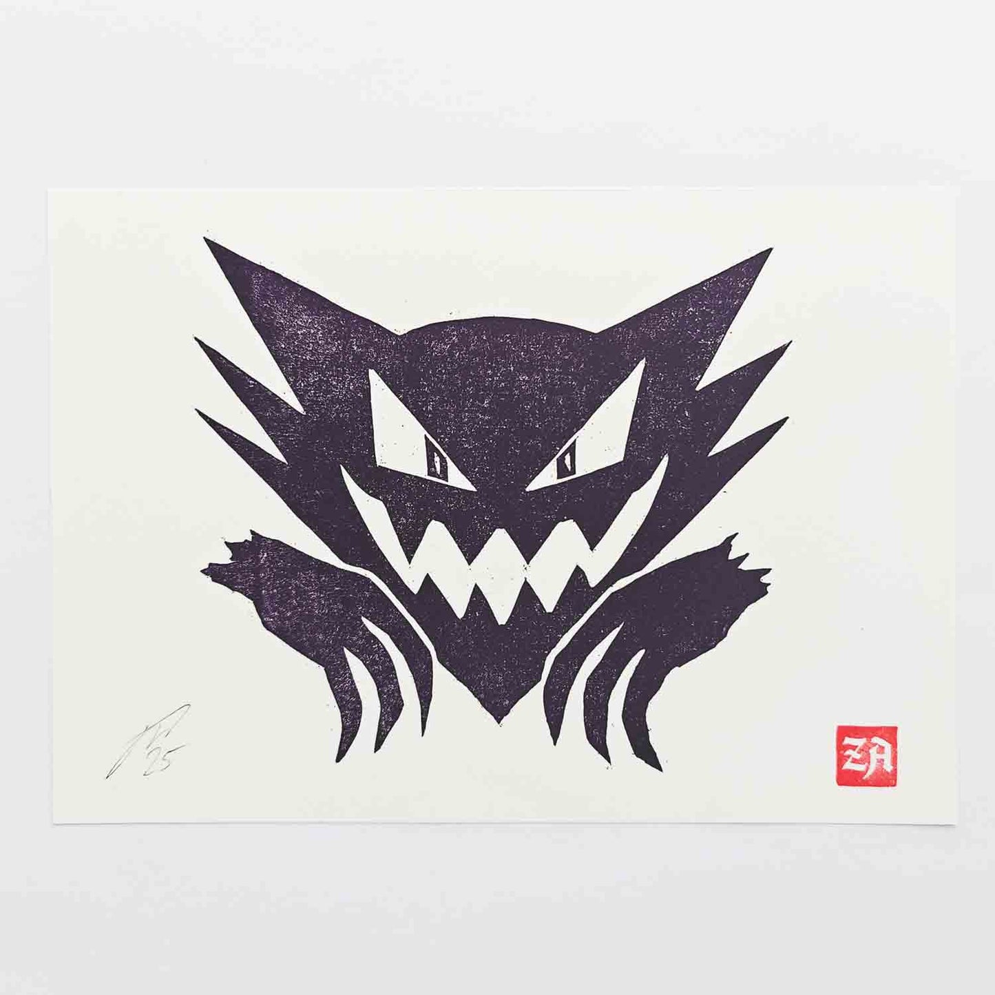Haunter - woodcut print