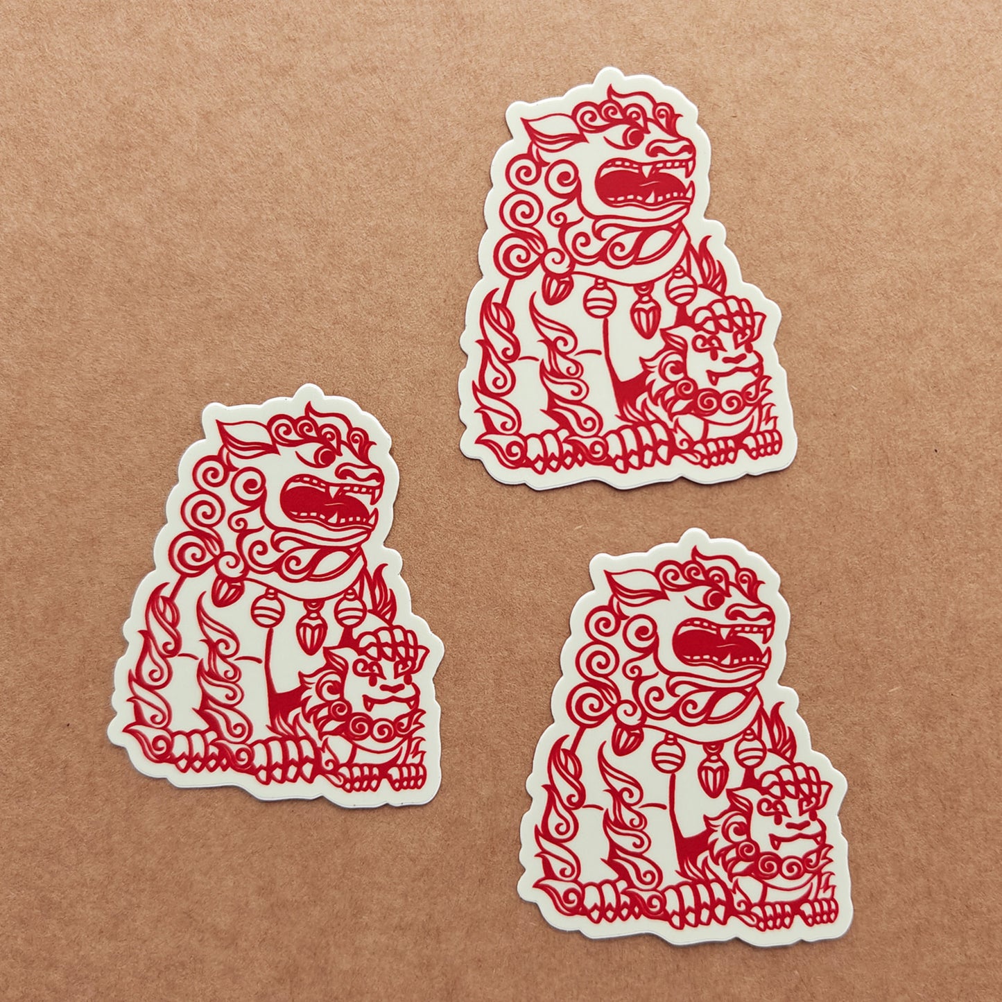 Chinese Guardian Lions - vinyl stickers