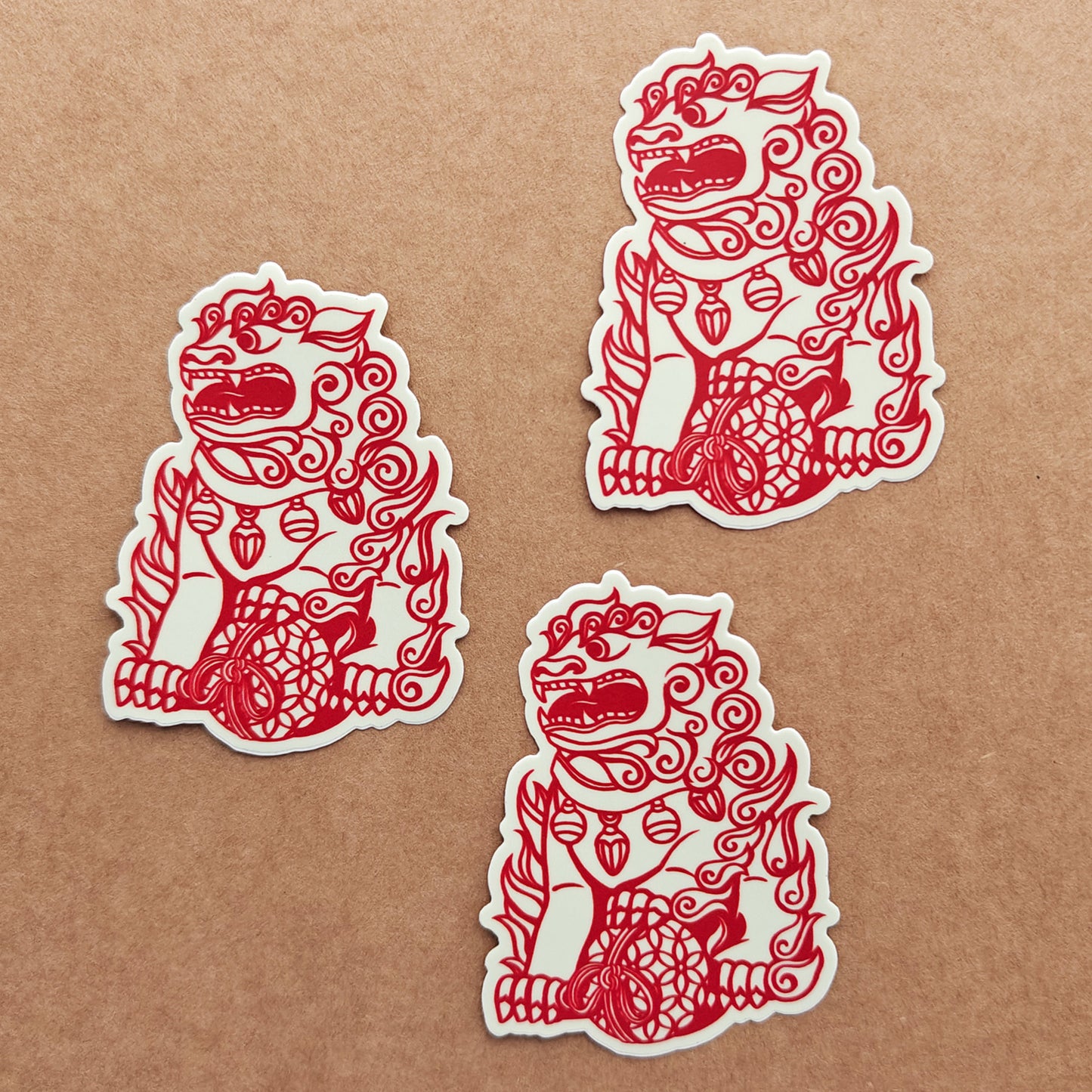 Chinese Guardian Lions - vinyl stickers