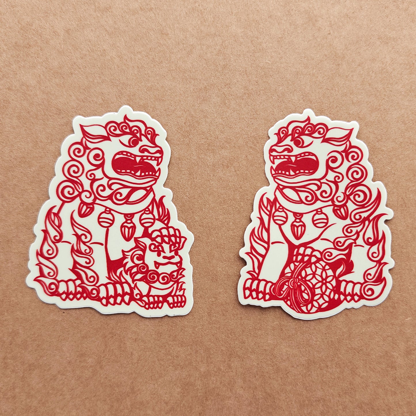 Chinese Guardian Lions - vinyl stickers
