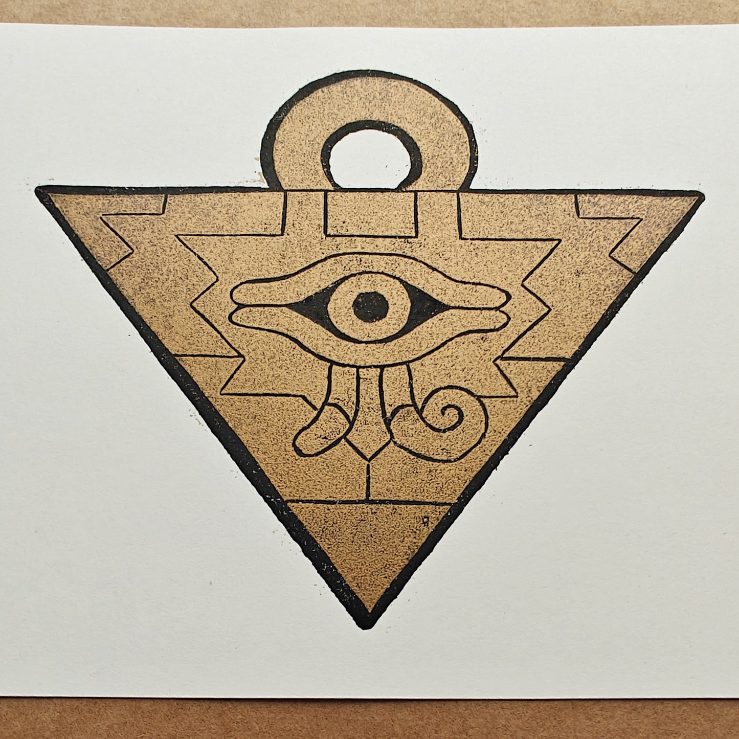 Millennium Puzzle - woodcut print