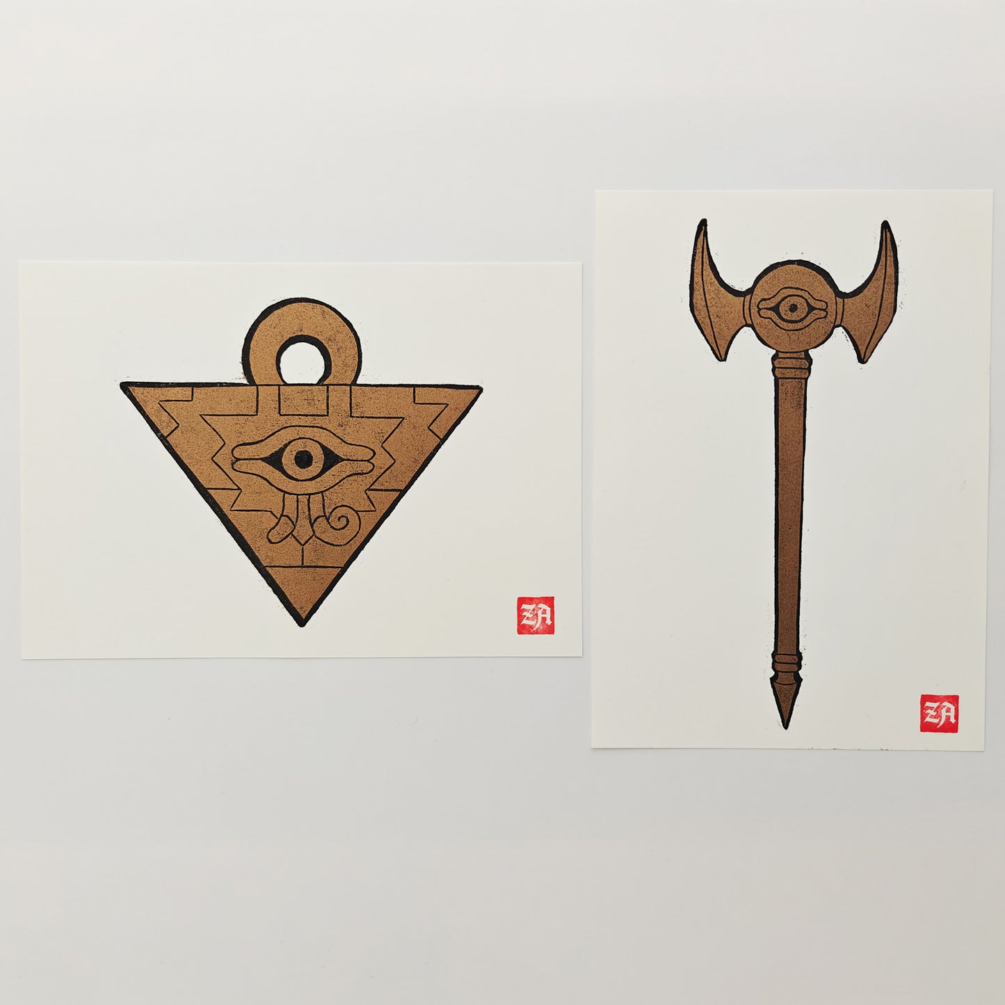 Millennium Puzzle - woodcut print