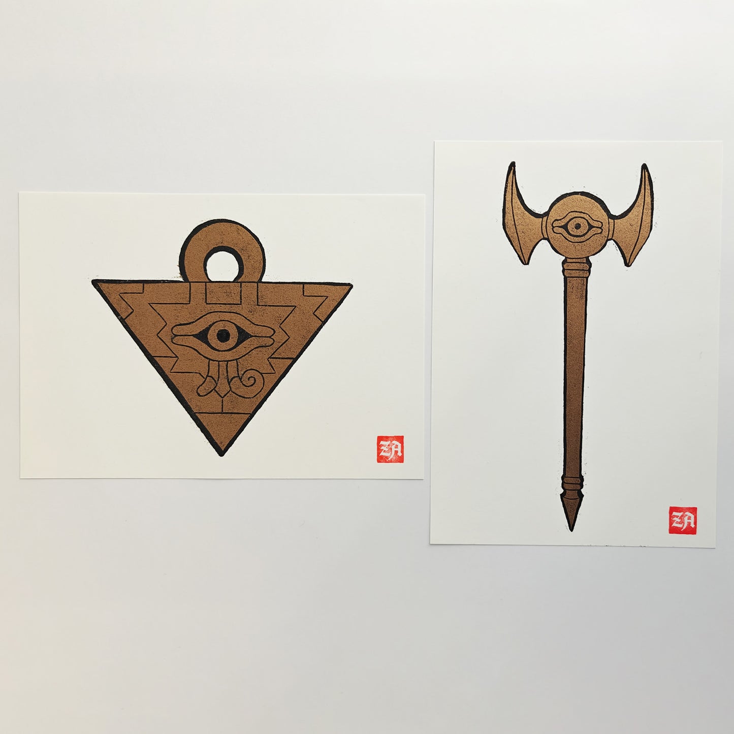 Millennium Puzzle - woodcut print