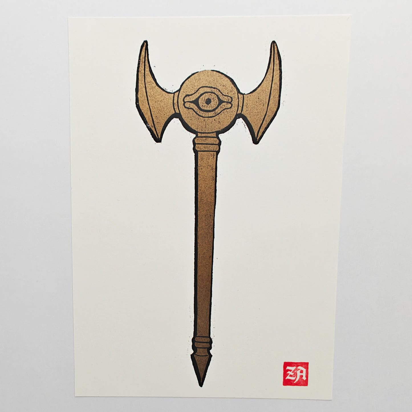 Millennium Puzzle - woodcut print