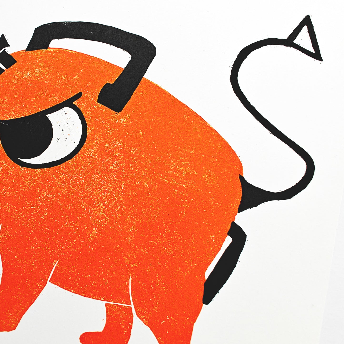 Pochita - woodcut print