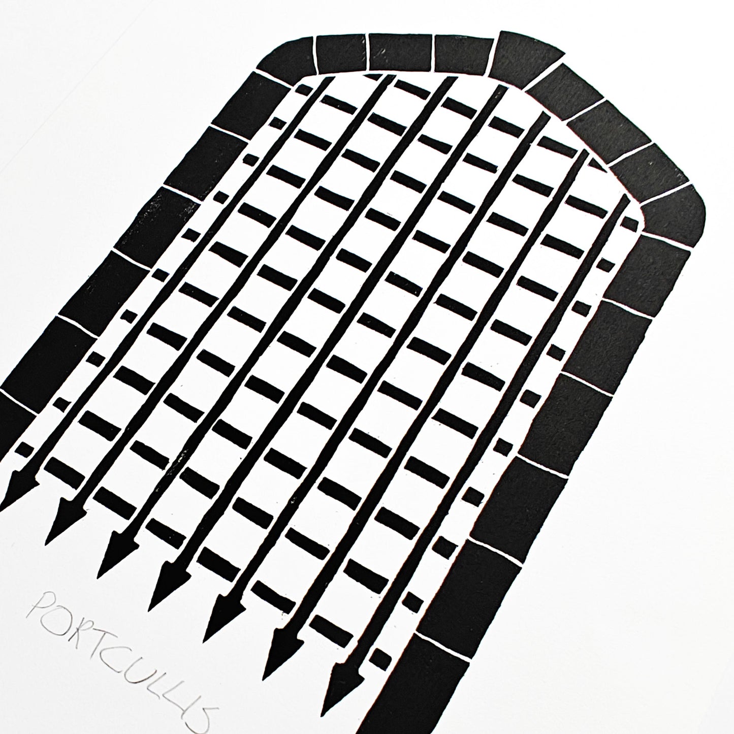 Portcullis - woodcut print