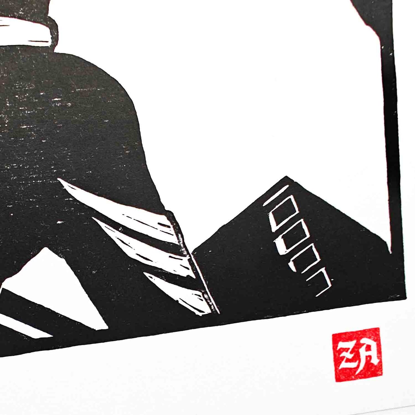 Sachiel - woodcut print