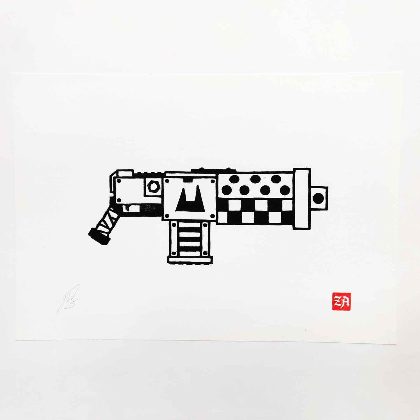 Shoota - woodcut print