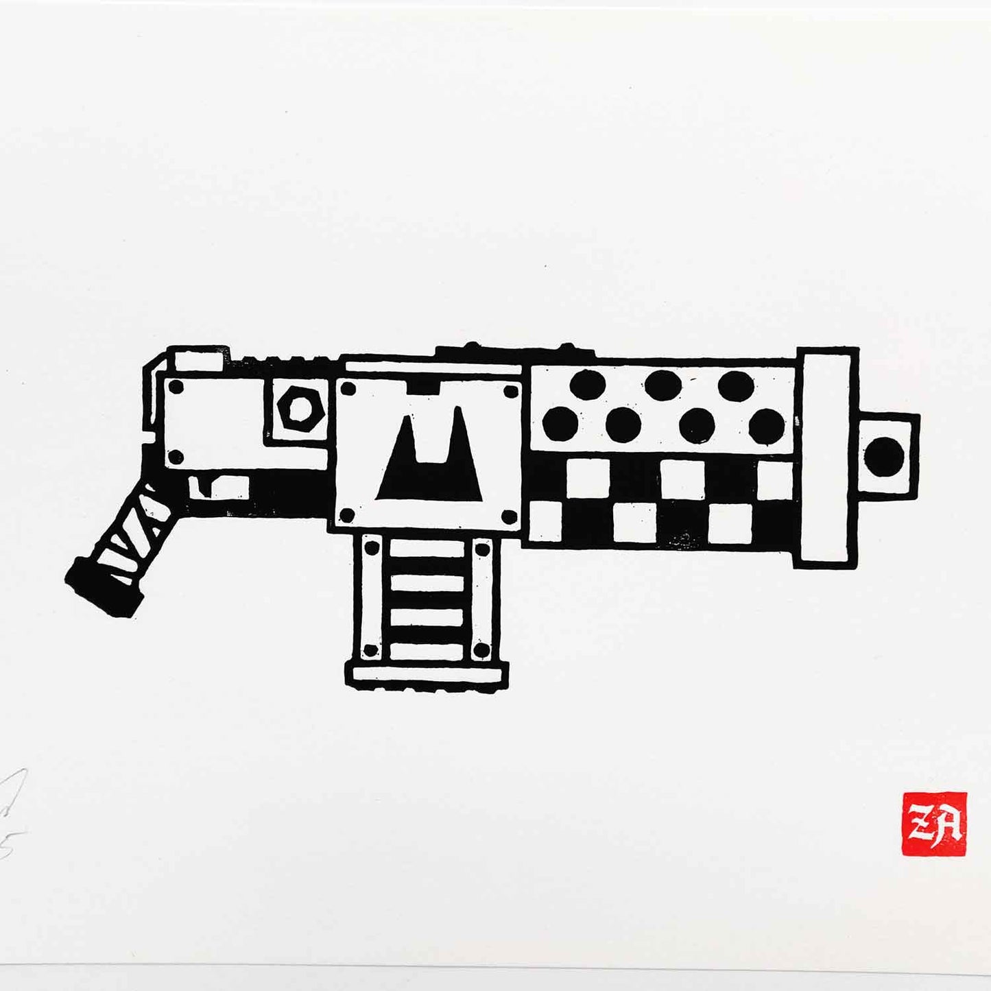Shoota - woodcut print