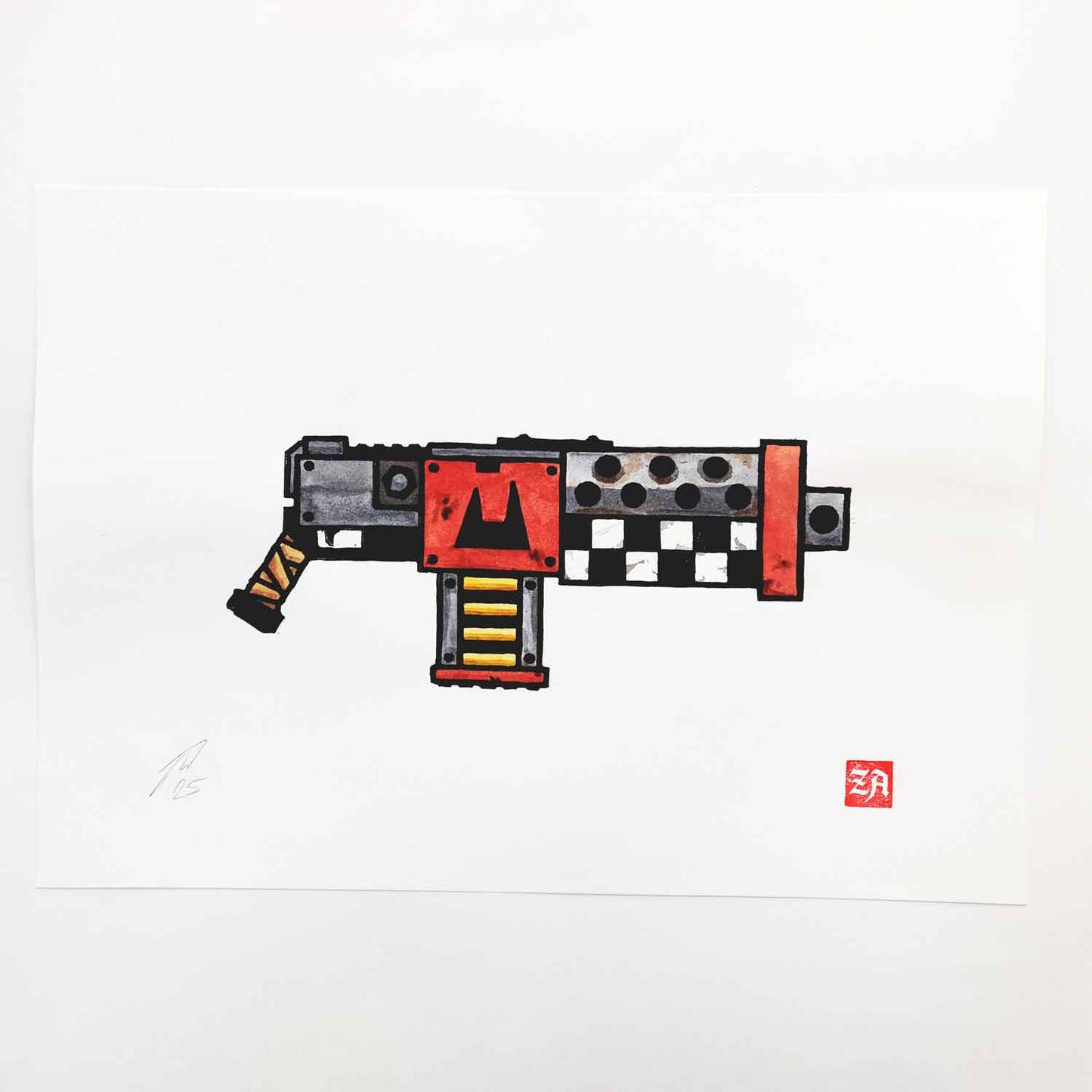Shoota - woodcut print