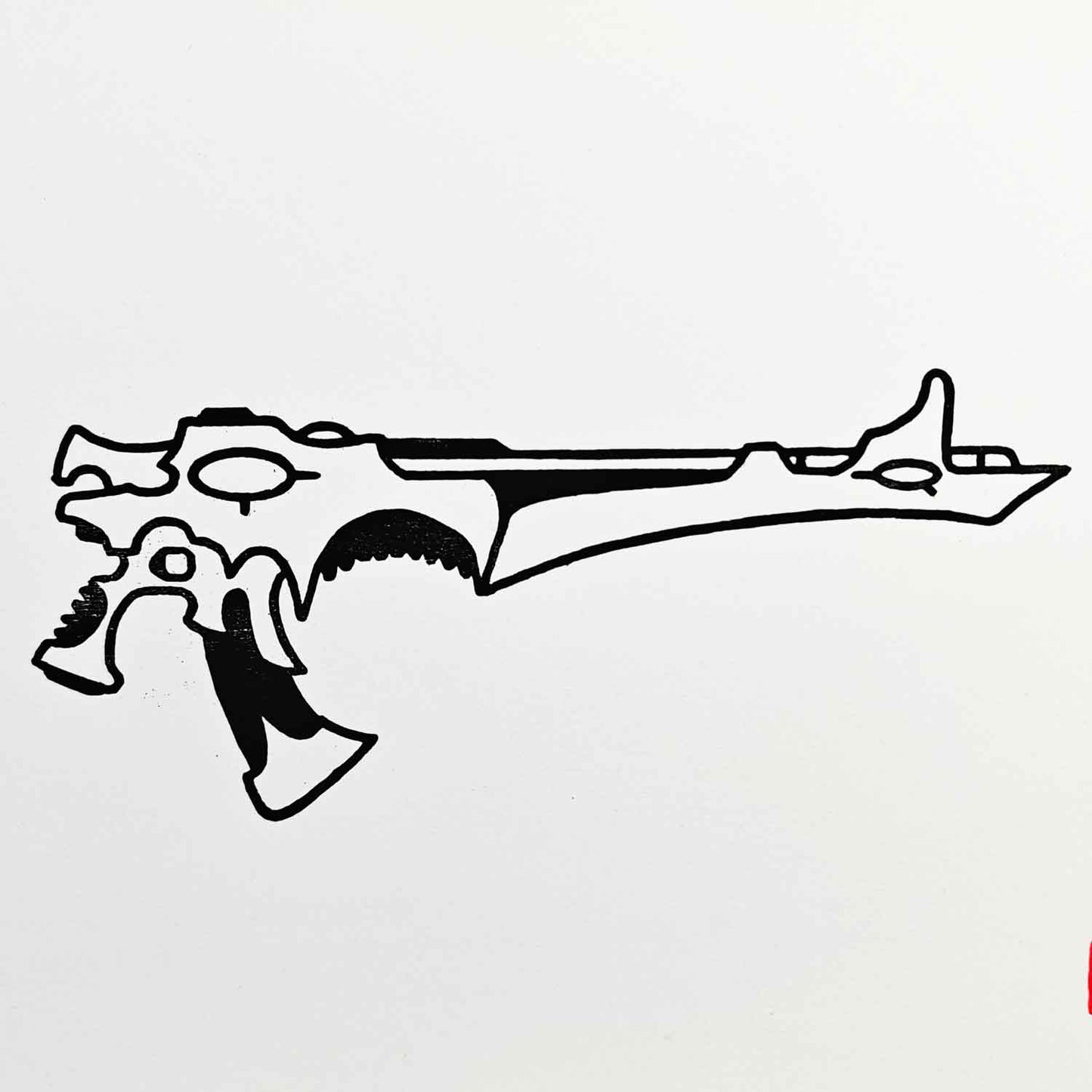 Shuriken Catapult - woodcut print