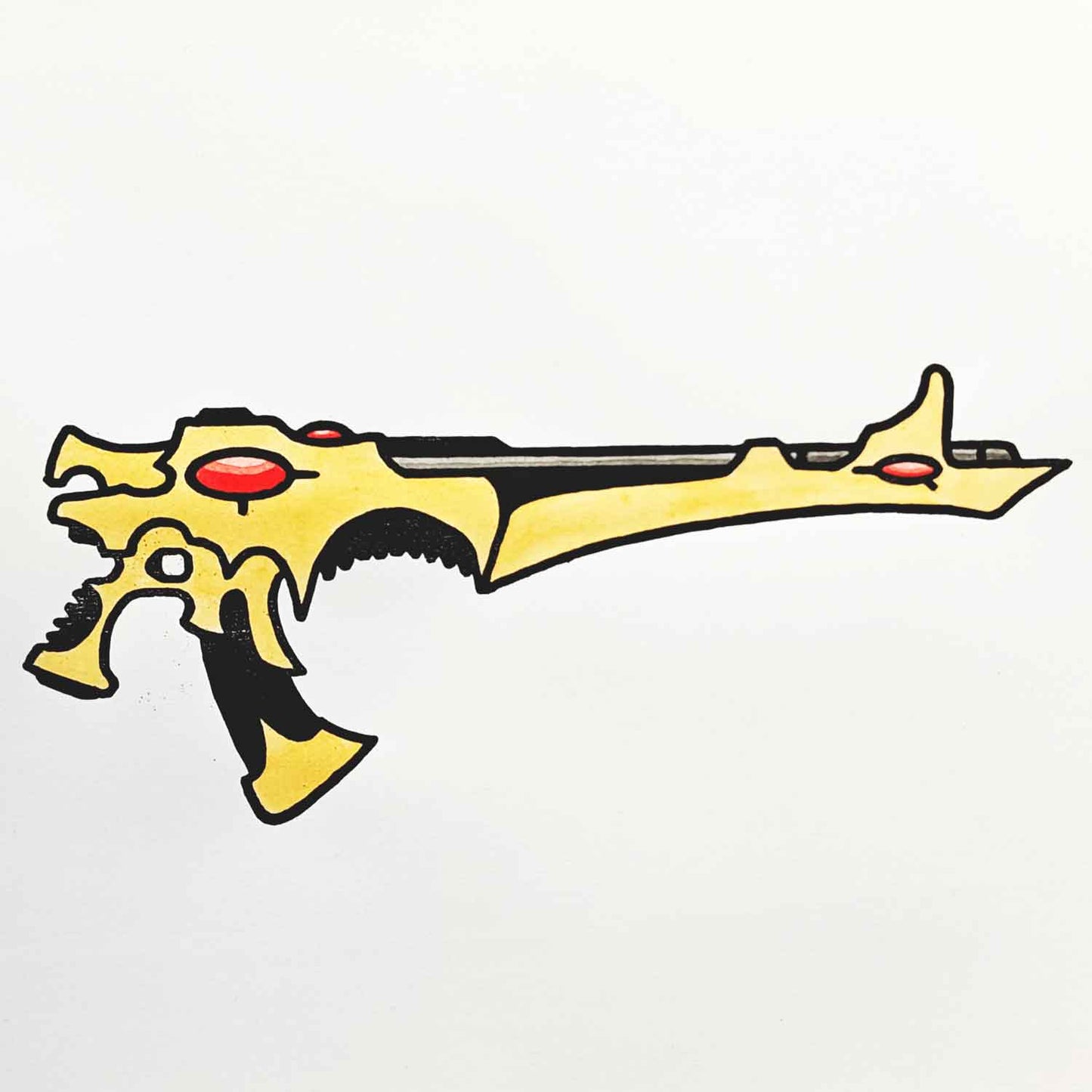 Shuriken Catapult - woodcut print