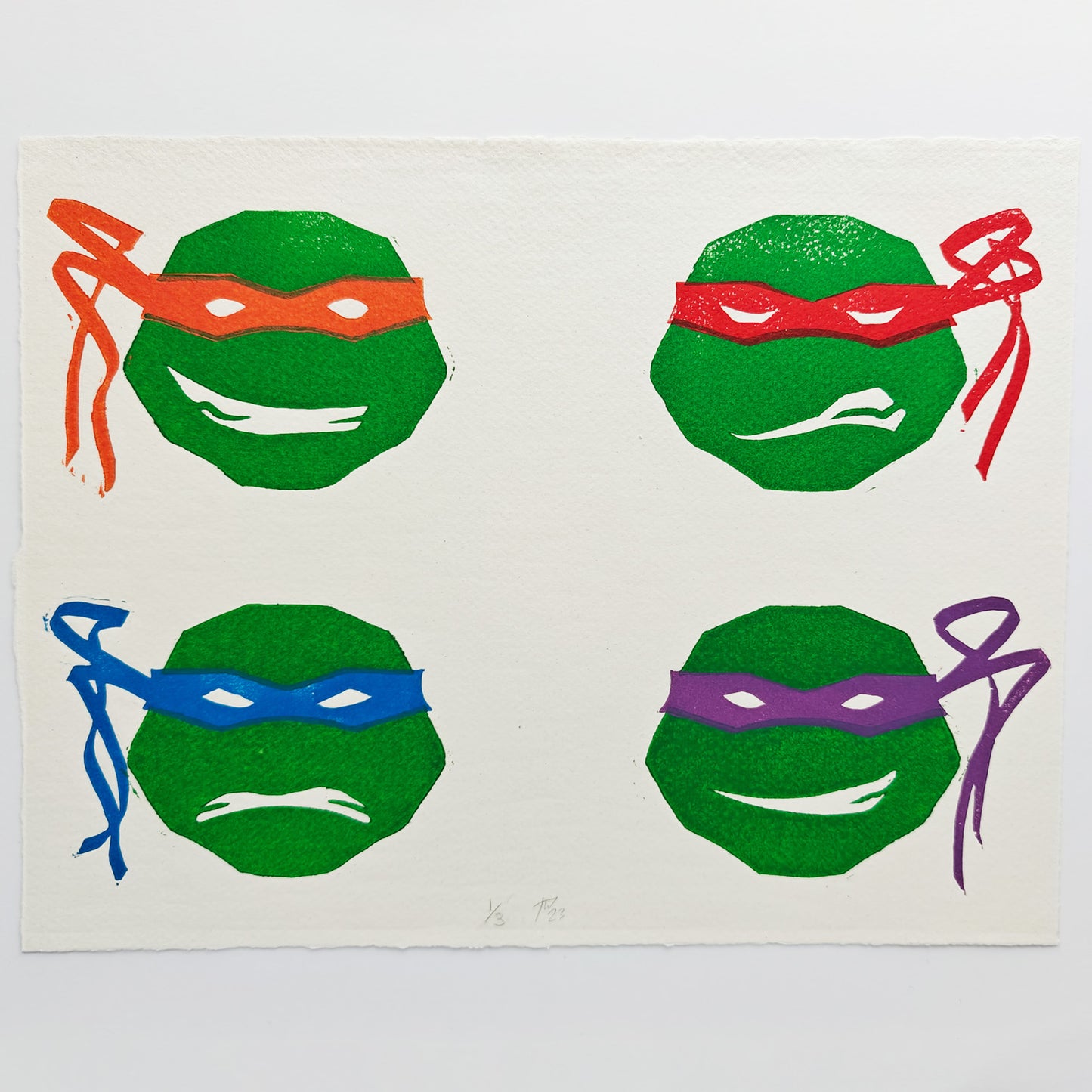 TMNT - woodcut print