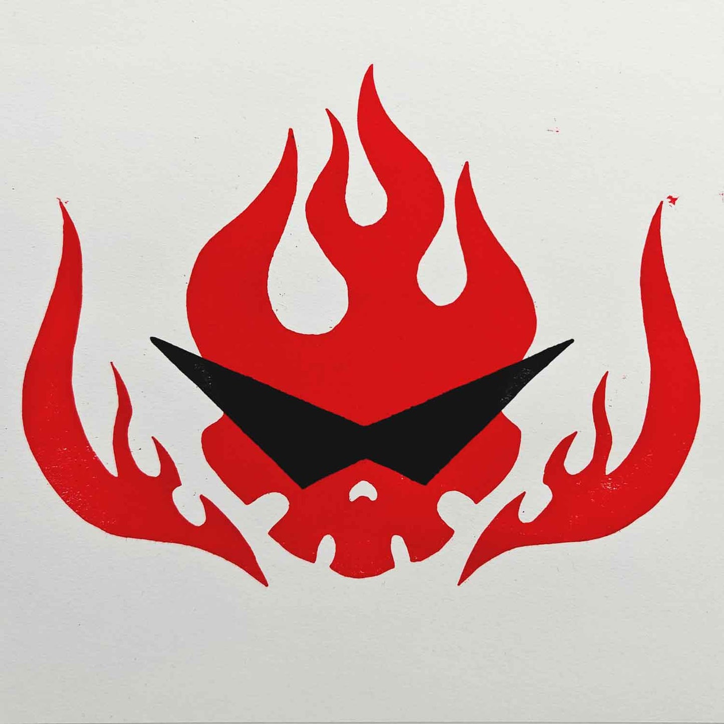 Gurren Lagann Team Dai-Gurren Logo - woodcut print