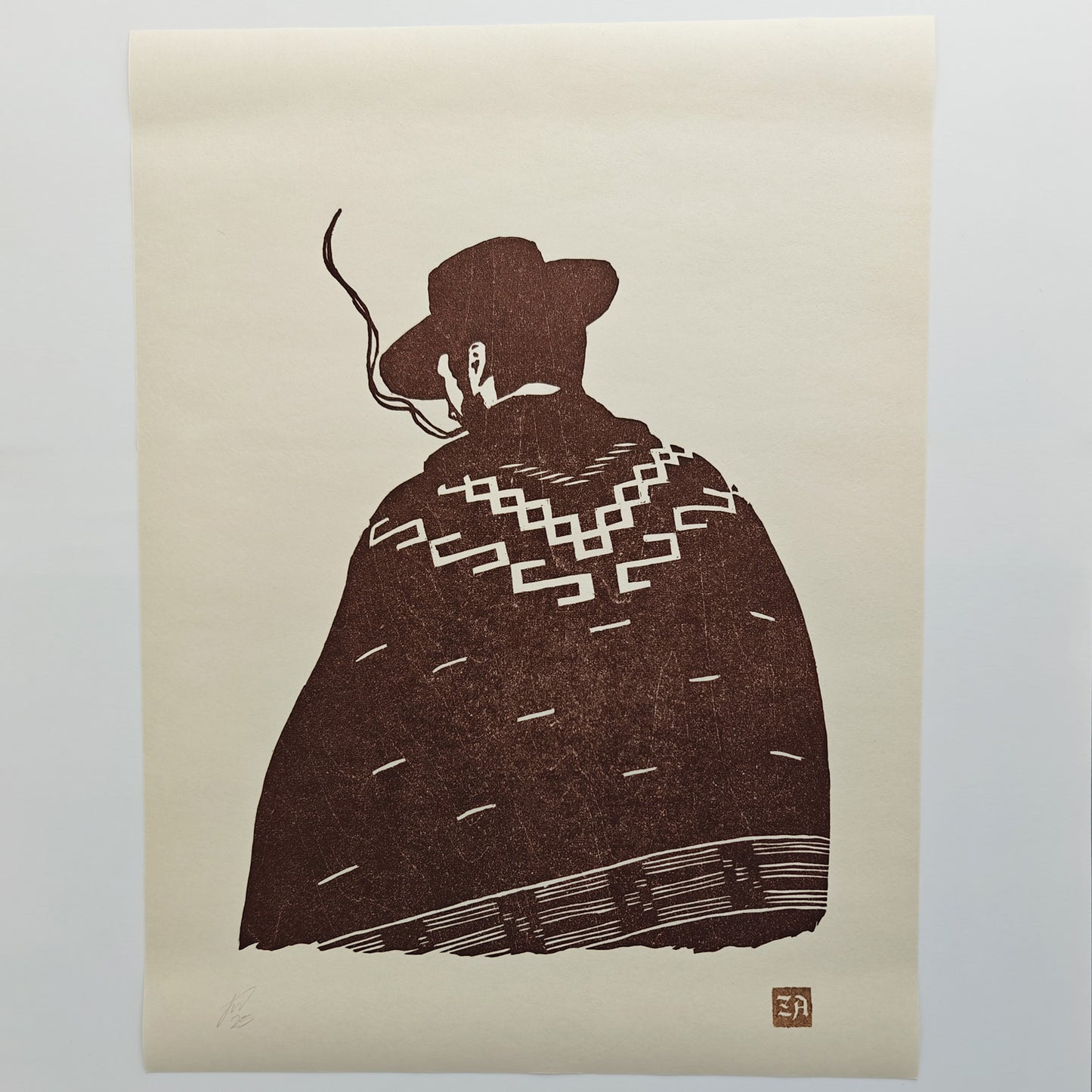 The Man with No Name - woodcut print