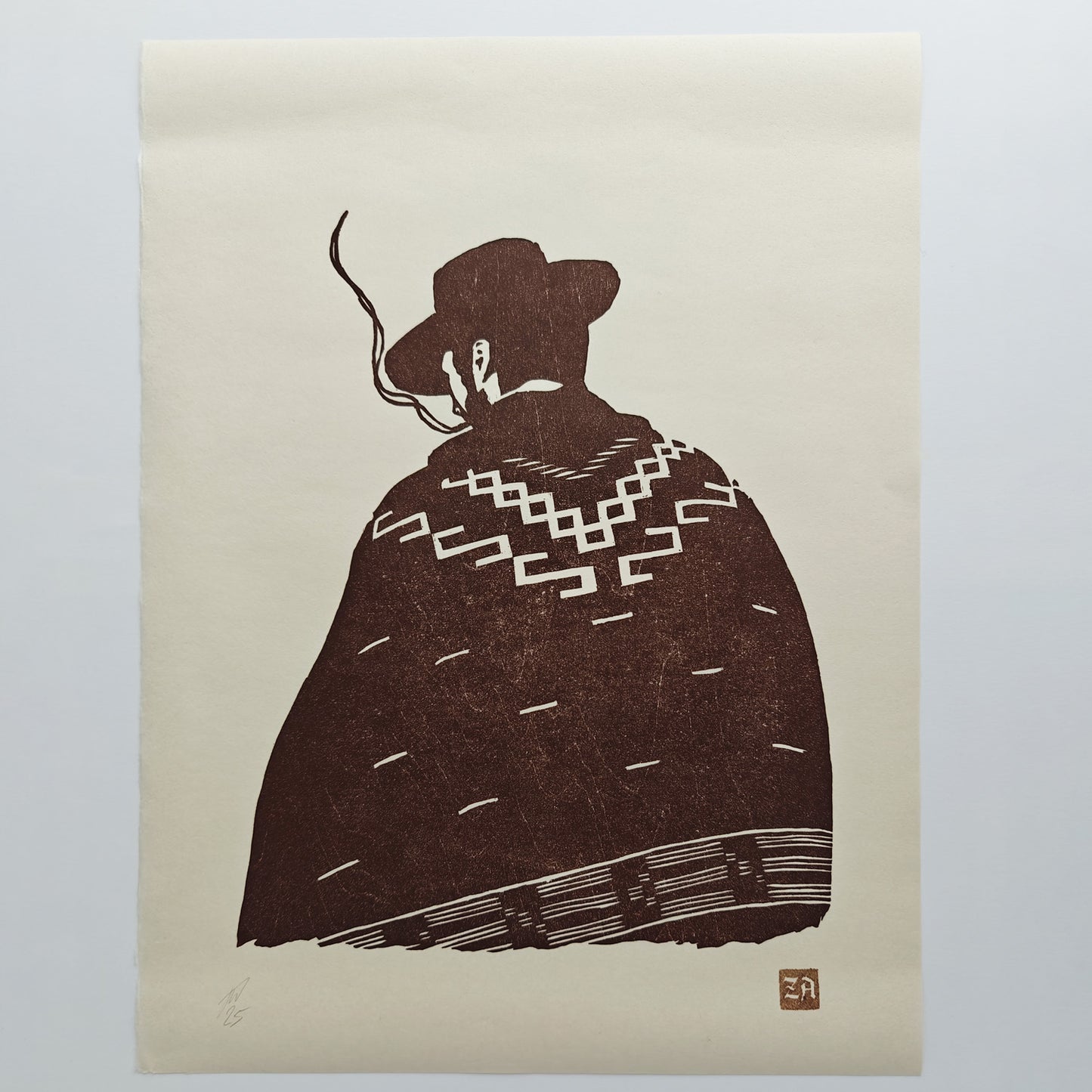 The Man with No Name - woodcut print