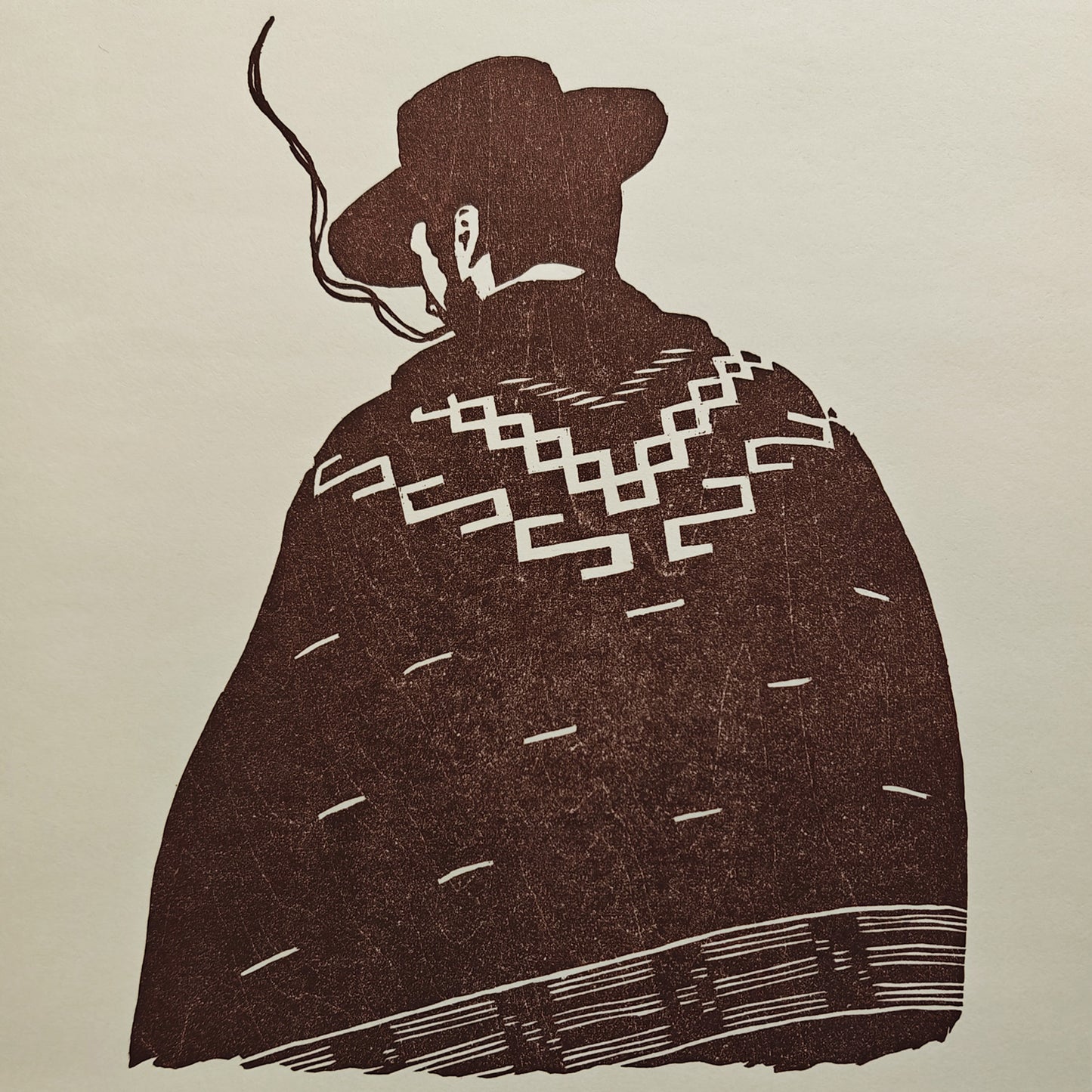 The Man with No Name - woodcut print