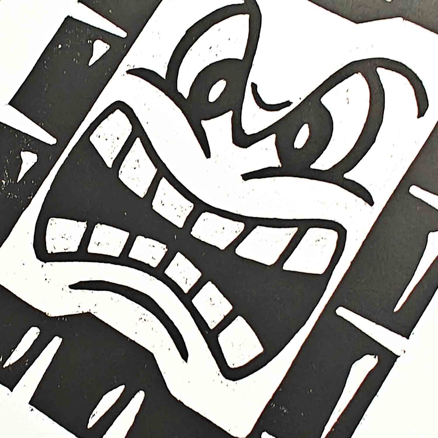 Thwomp - woodcut print