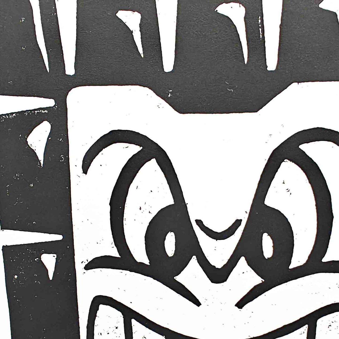 Thwomp - woodcut print