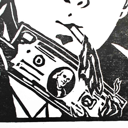 A Better Tomorrow - woodcut print