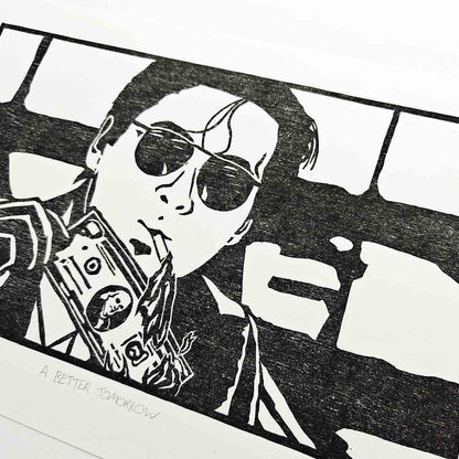 A Better Tomorrow - woodcut print