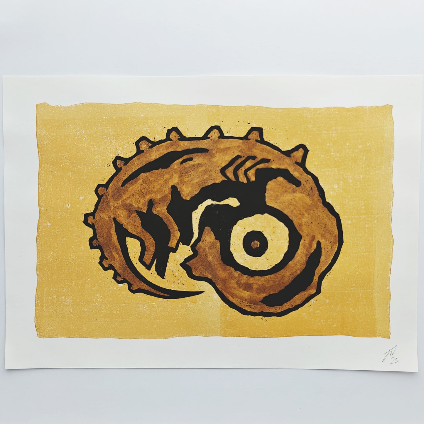 Adam - woodcut print