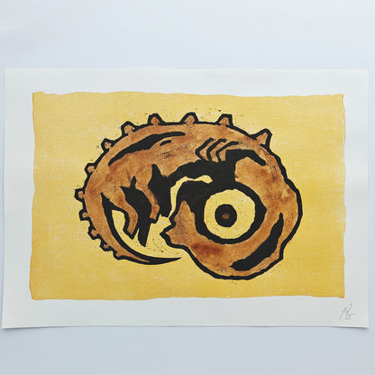 Adam - woodcut print