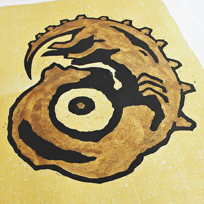 Adam - woodcut print