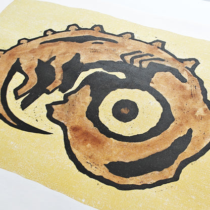 Adam - woodcut print