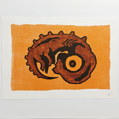 Adam - woodcut print