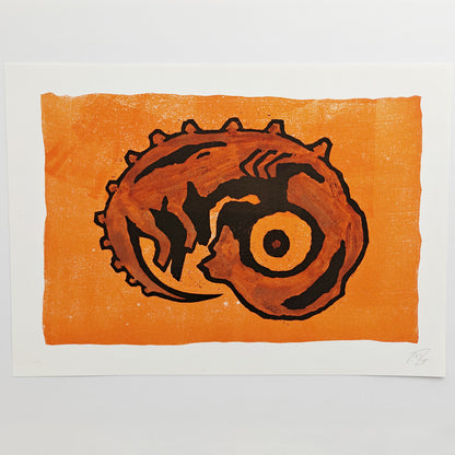 Adam - woodcut print