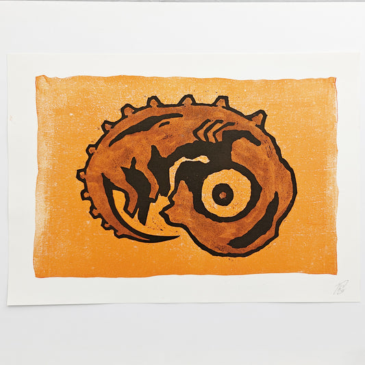 Adam - woodcut print