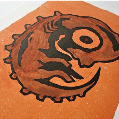 Adam - woodcut print