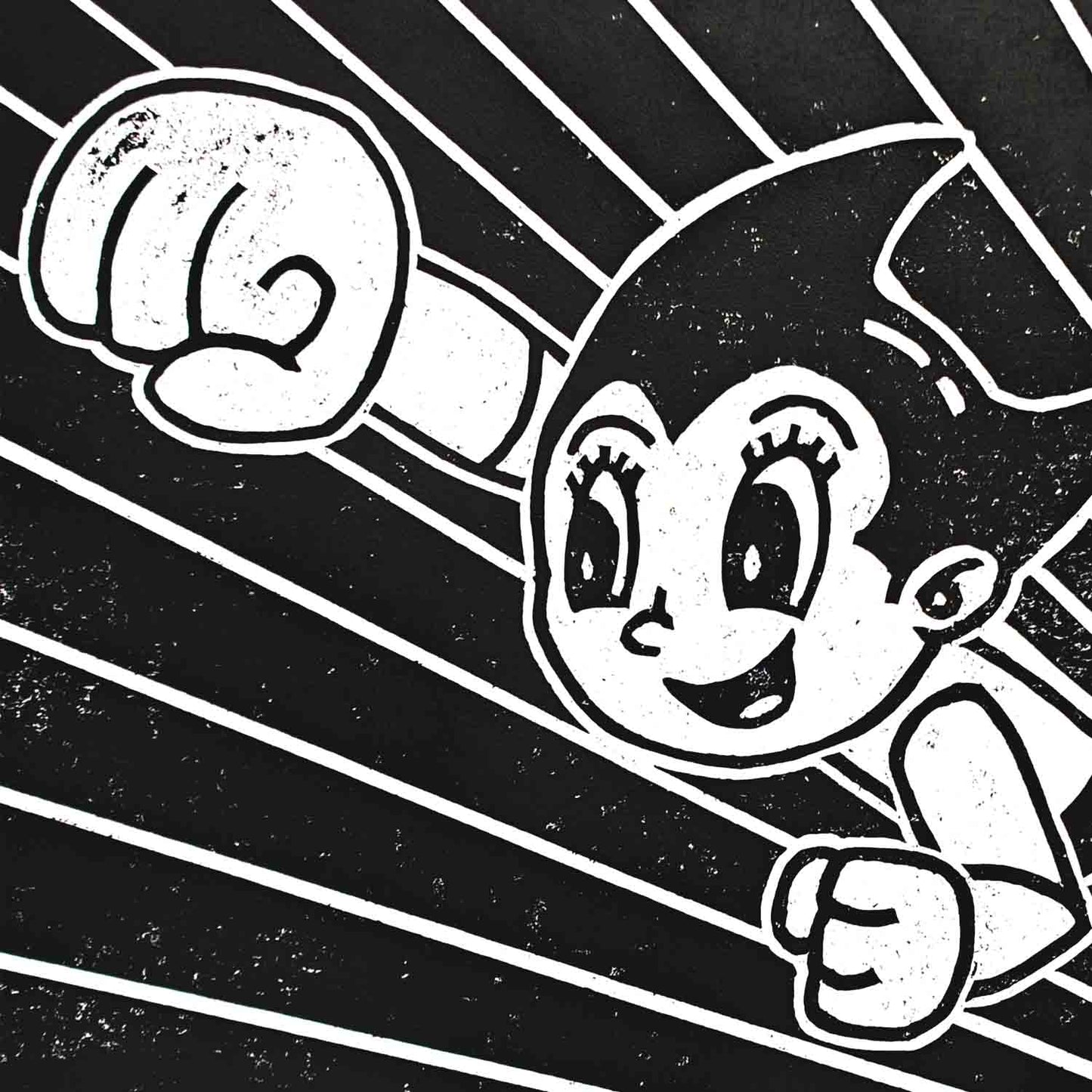 Astro Boy - woodcut print