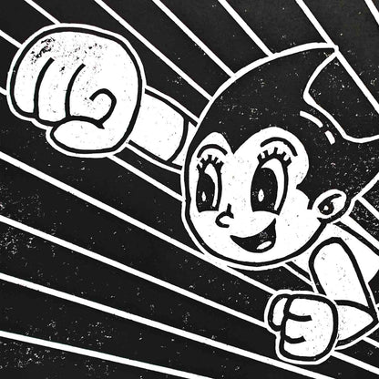Astro Boy - woodcut print